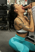 Sporty babe Amia Miley fucking in gym 04